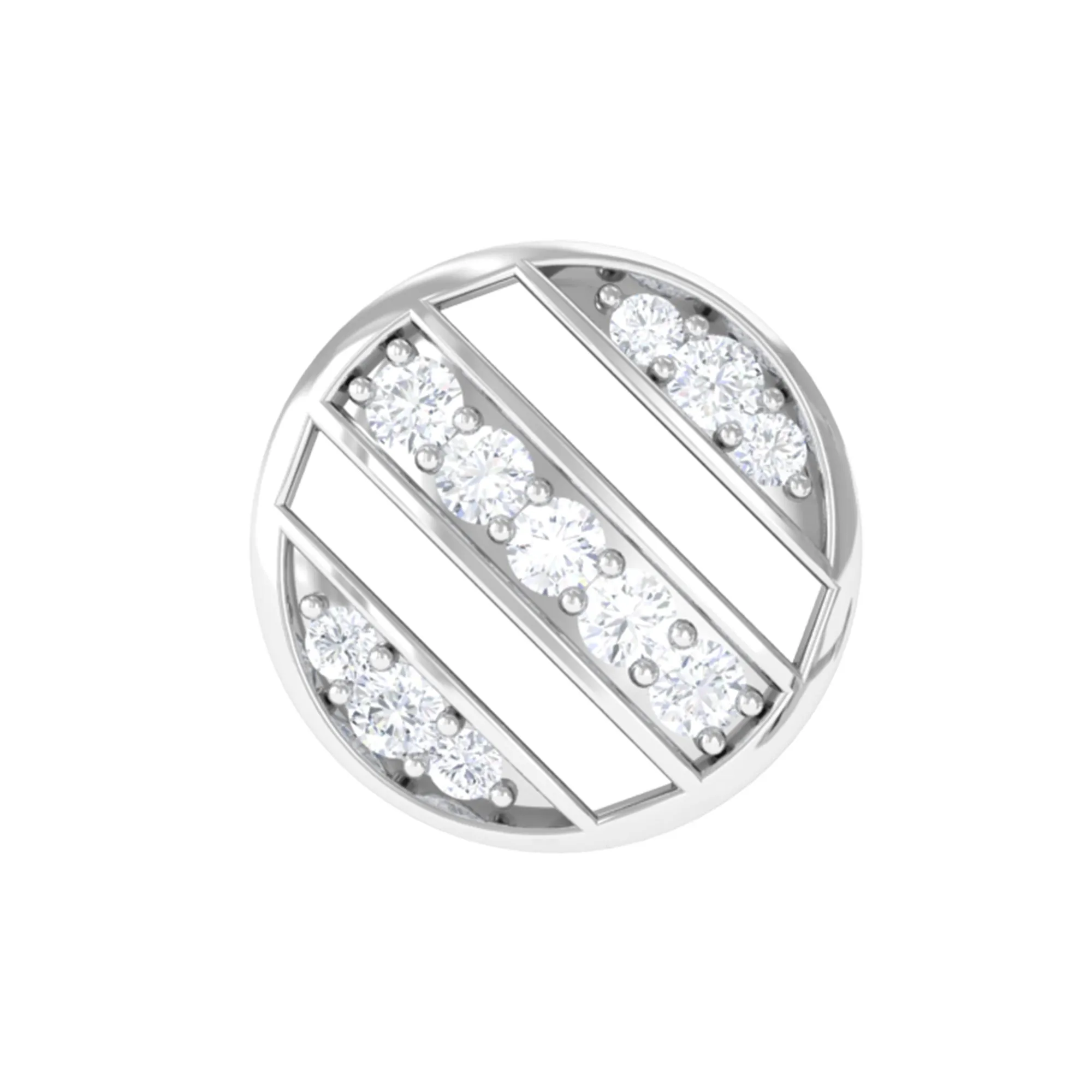 Unique Diamond Circle Geometric Earring in Gold