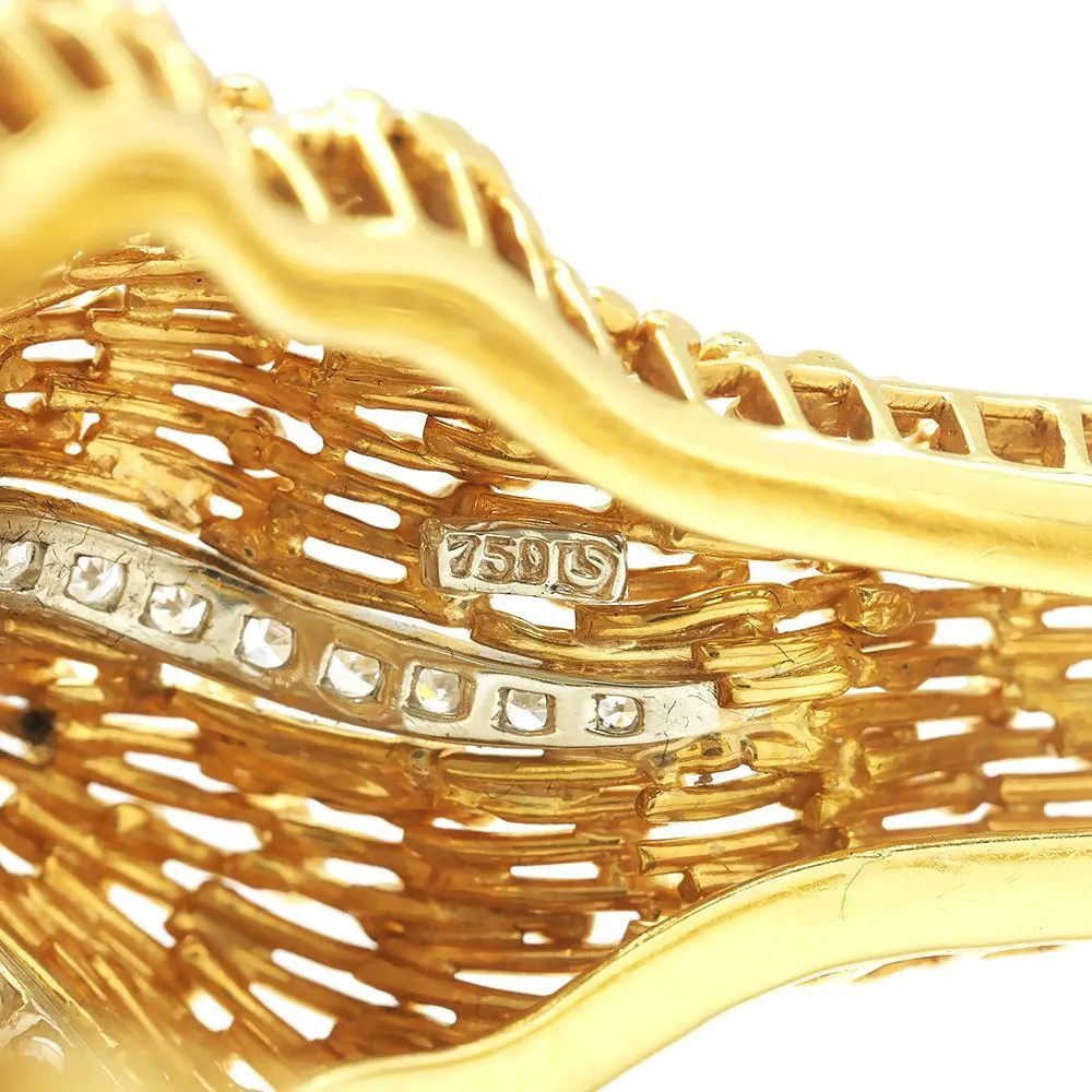 Vintage Certified NO HEAT Sapphire & Diamond Bangle