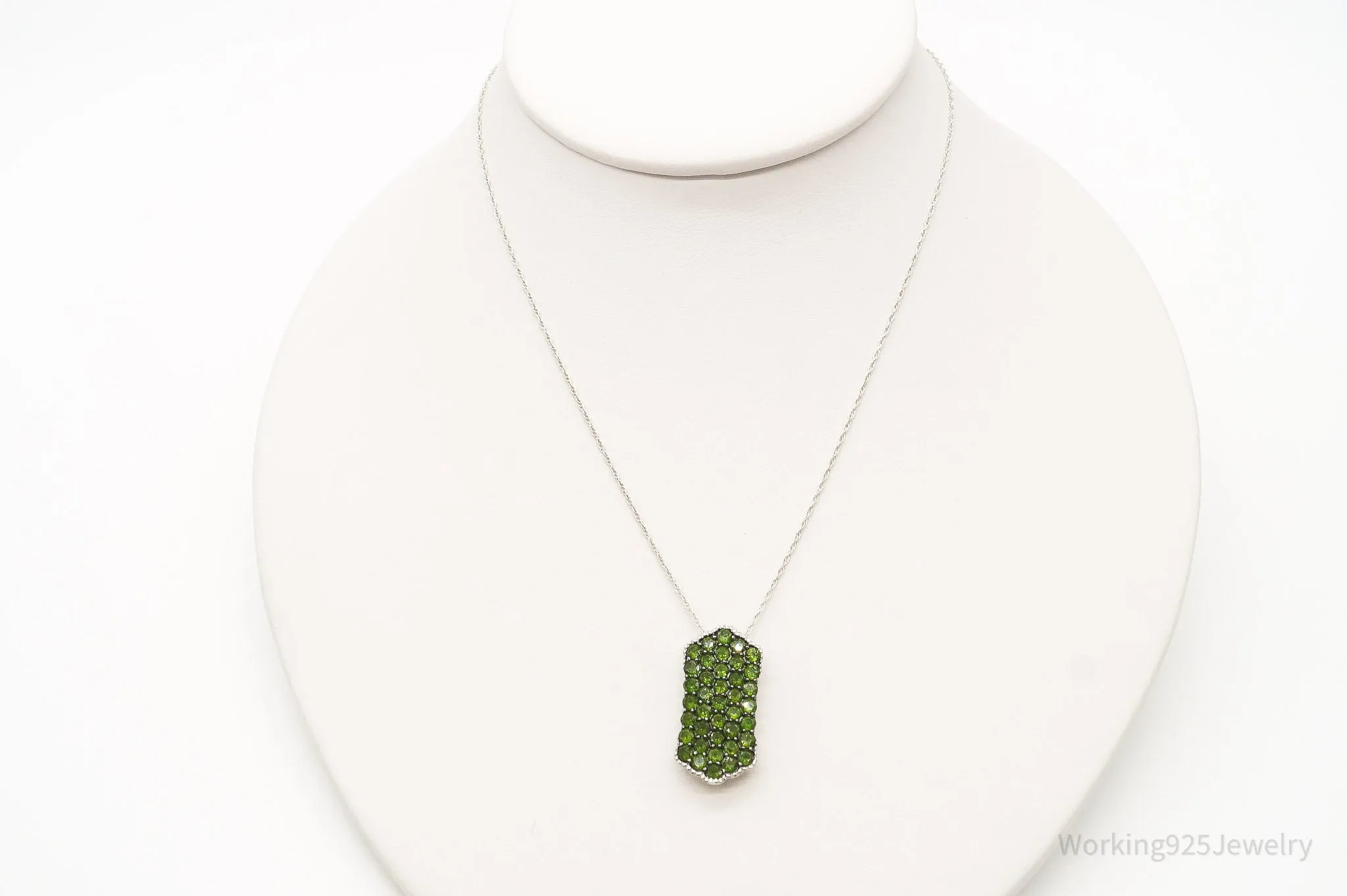 Vintage Designer HT Peridot Sterling Silver Necklace
