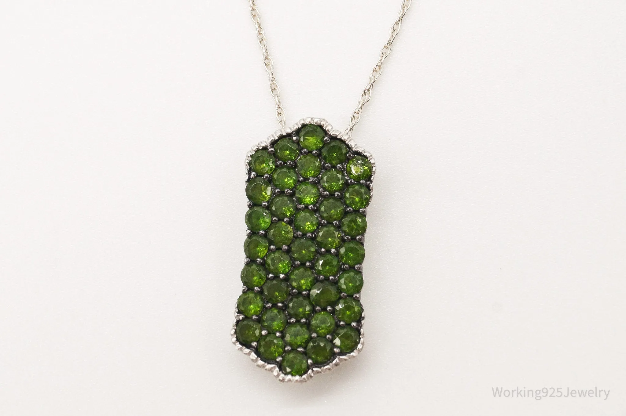 Vintage Designer HT Peridot Sterling Silver Necklace