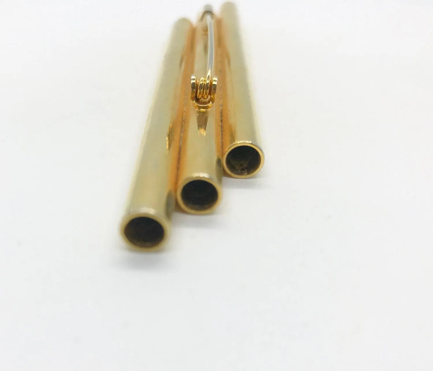 Vintage Gold Abstract Tubular Brooch