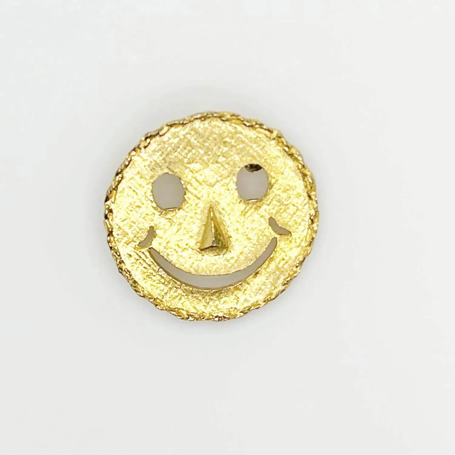Vintage Smiley Face Pendant with Rhinestone Eyes