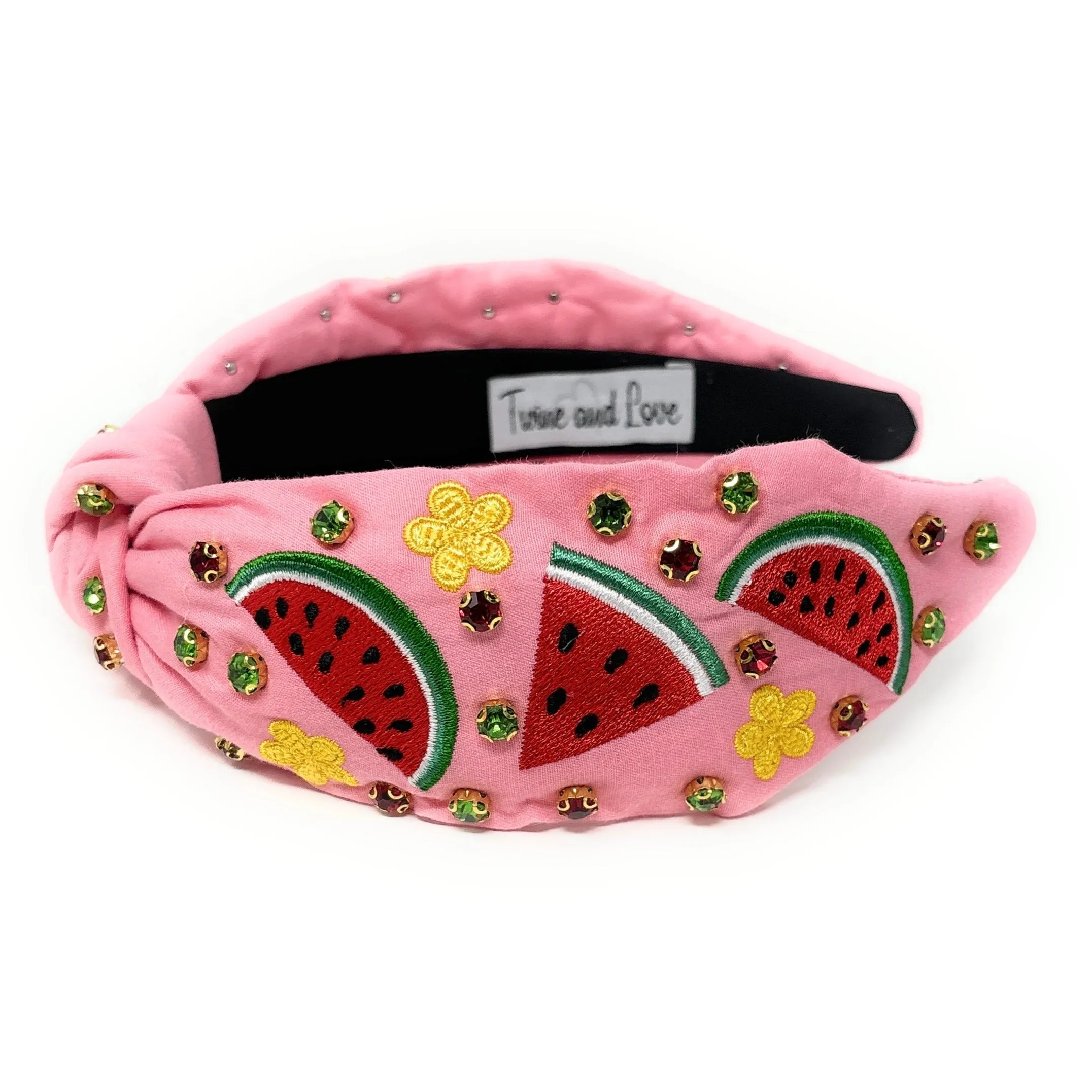 Watermelon Embroidered Jeweled knot Headband