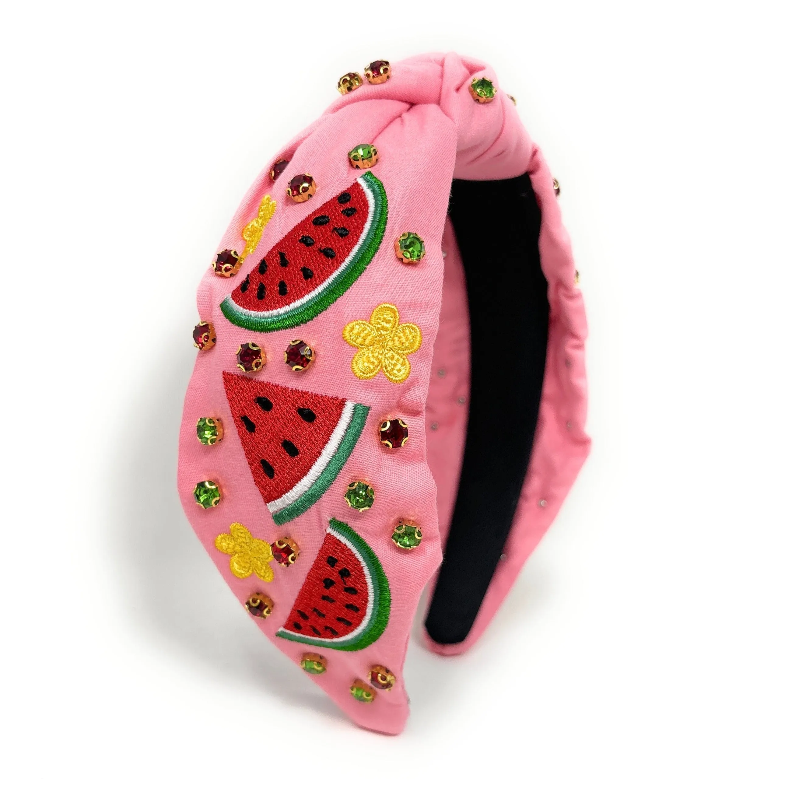 Watermelon Embroidered Jeweled knot Headband