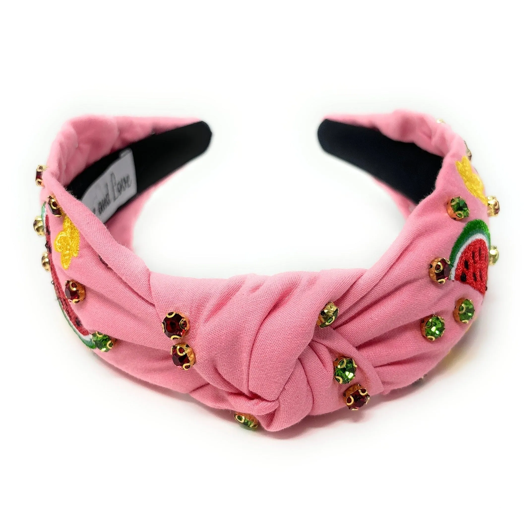 Watermelon Embroidered Jeweled knot Headband