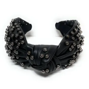 Wide Pearl PU Leather Knot Headband (more colors)