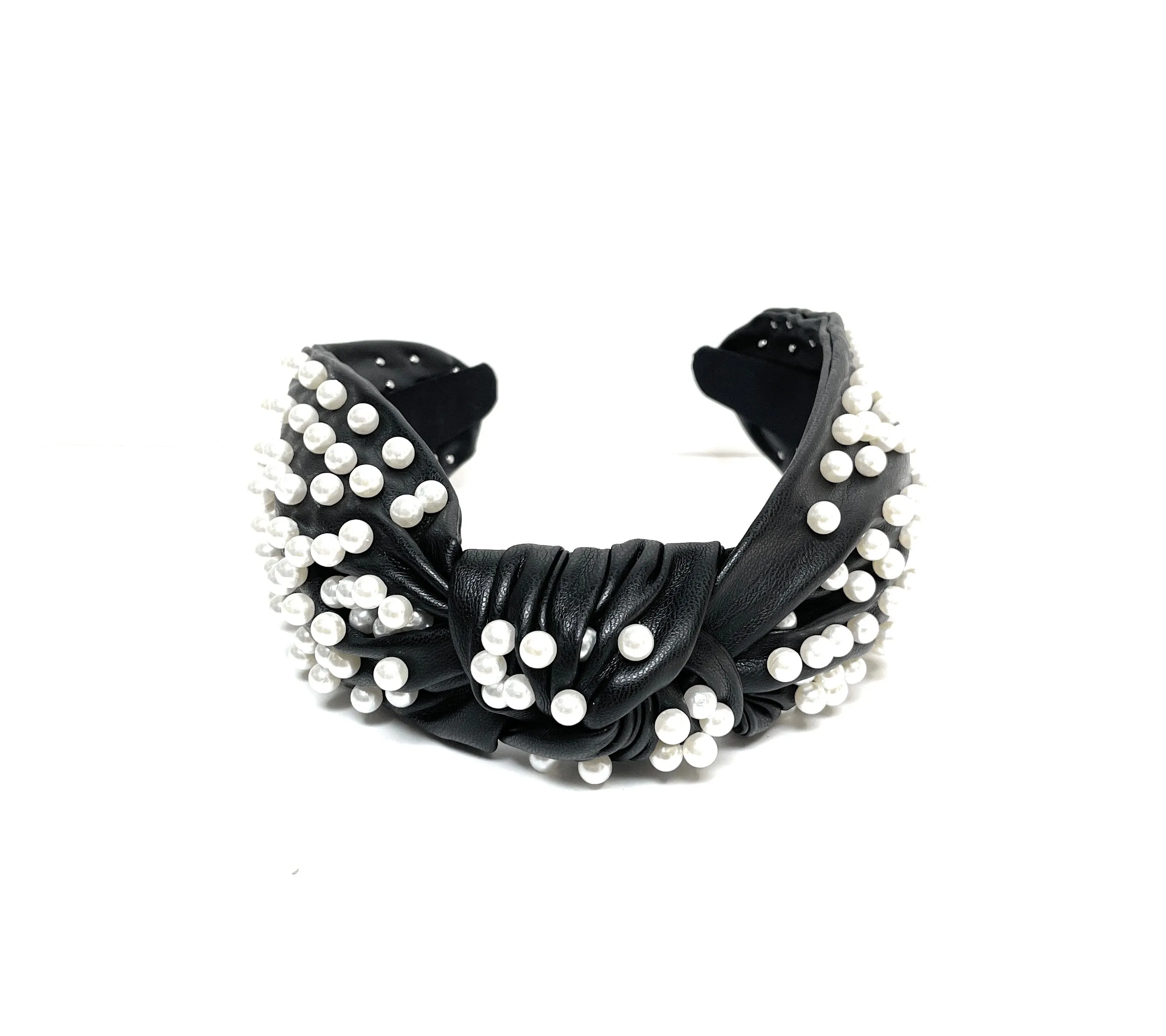 Wide Pearl PU Leather Knot Headband (more colors)