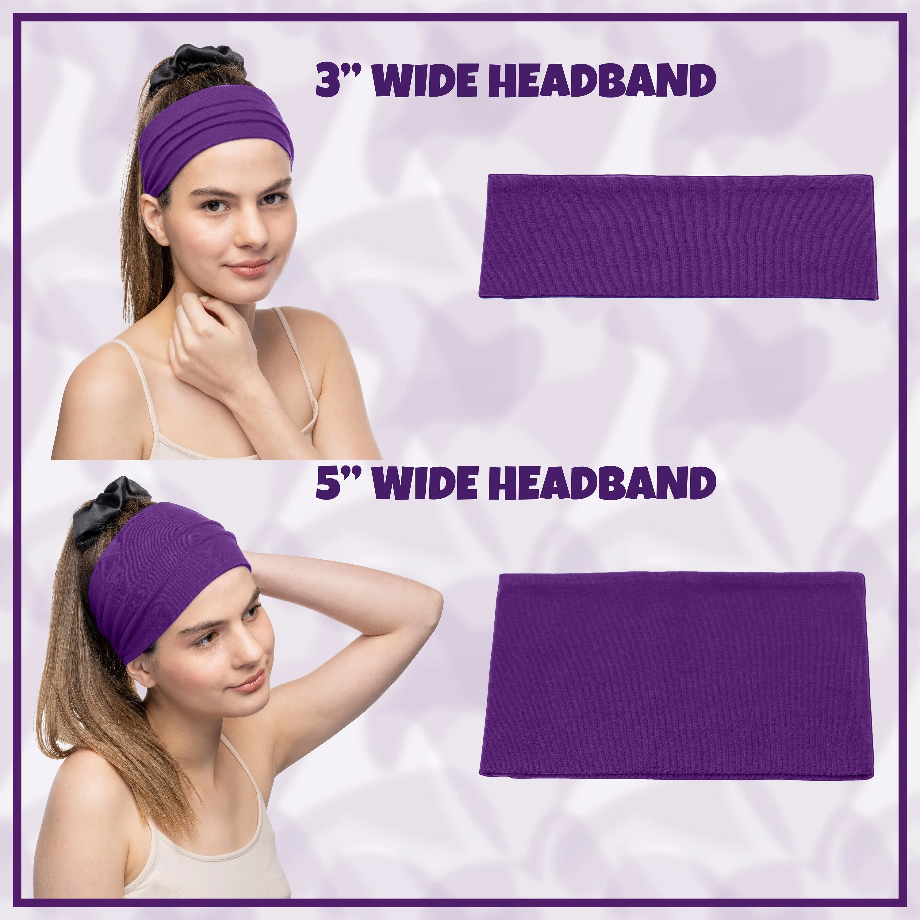 Women's Headbands Cotton Jersey 3" Wide Yoga Fitness Fashion Made in the USA Burgundy
