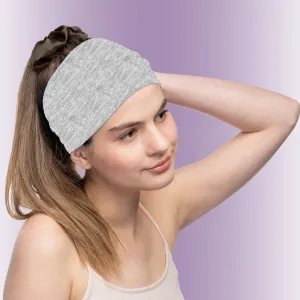 Women's Headbands Cotton Jersey 5" Wide Yoga Fitness Fashion Made in the USA Heather Gray