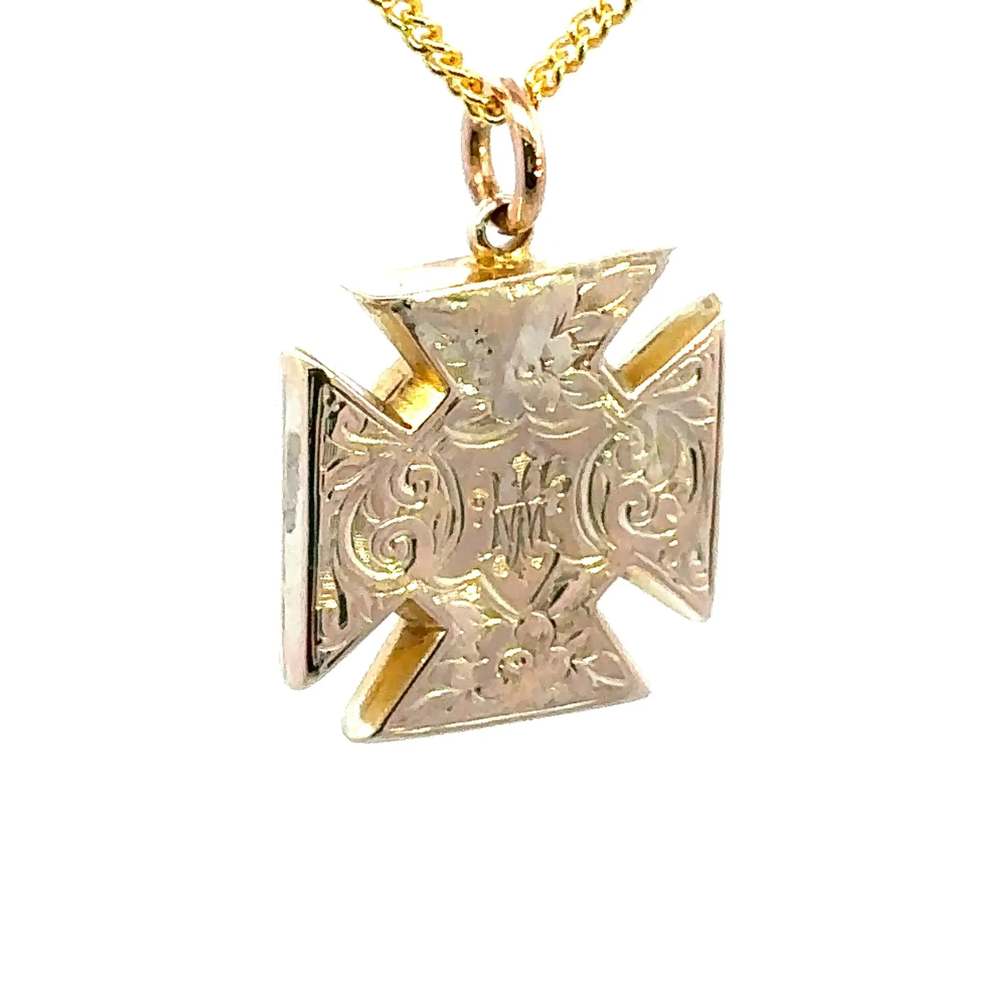 Wonderful Bloodstone Maltese Cross Pendant