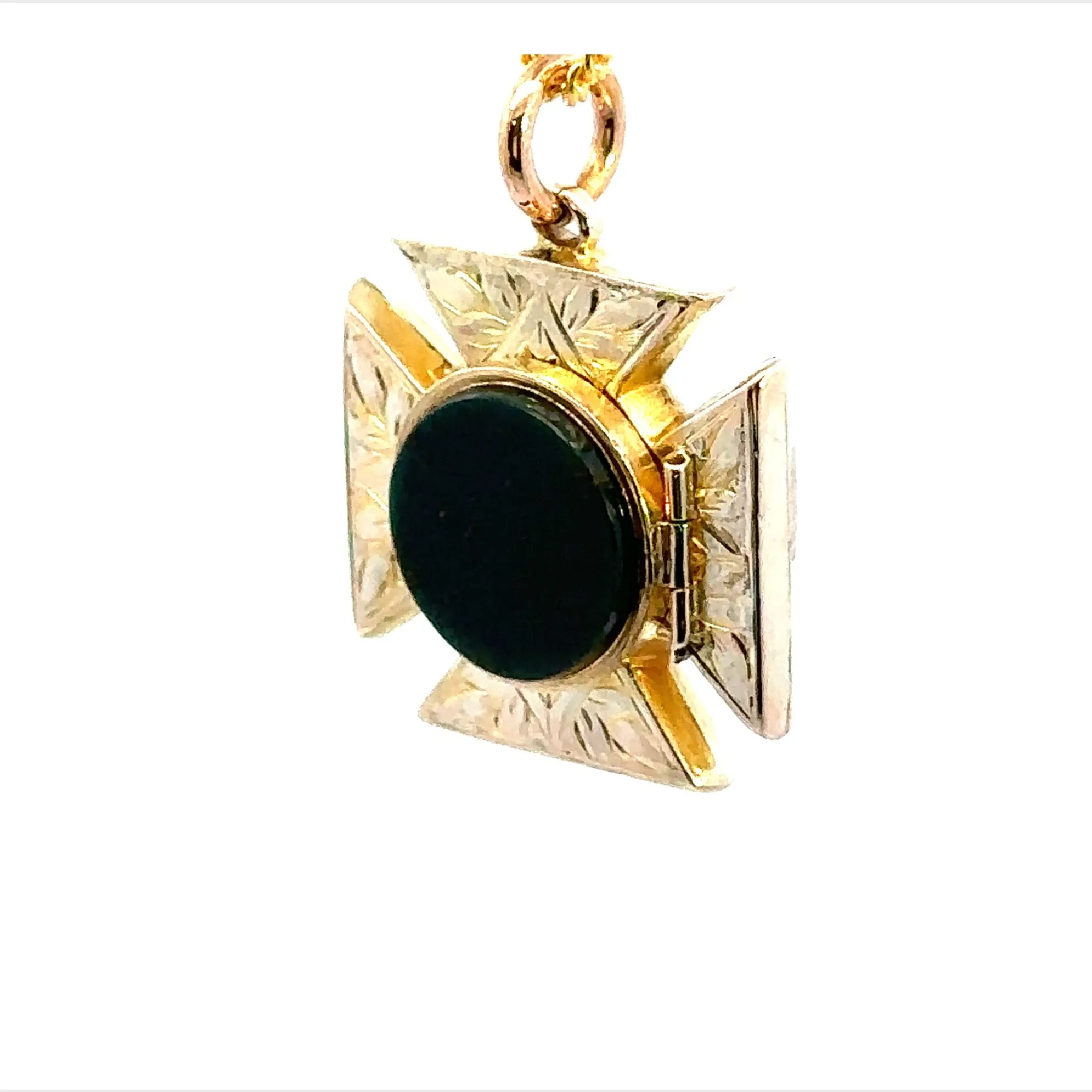 Wonderful Bloodstone Maltese Cross Pendant