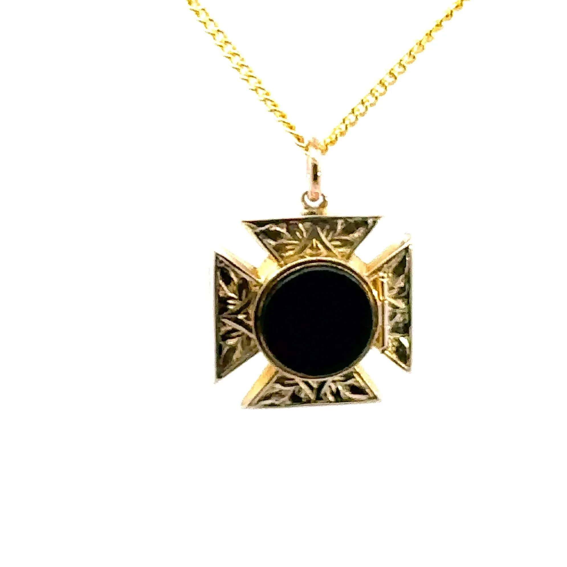 Wonderful Bloodstone Maltese Cross Pendant