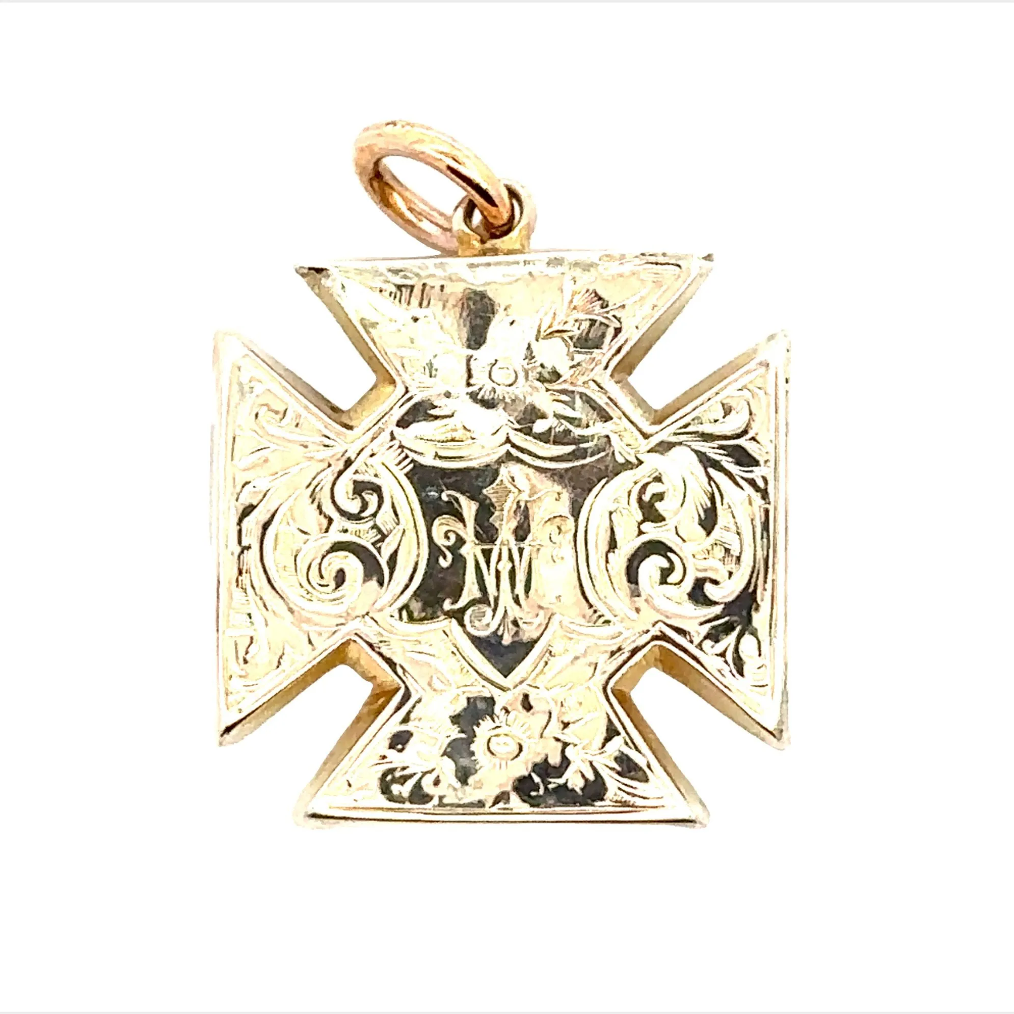 Wonderful Bloodstone Maltese Cross Pendant
